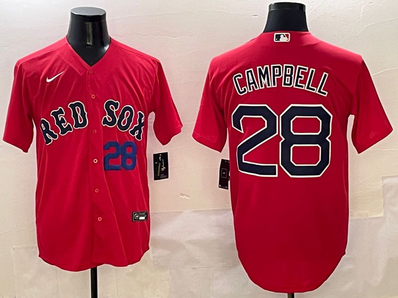 Men Boston Red Sox #28 Campbell Red Game 2025 Nike MLB Jersey style 3->youth mlb jersey->Youth Jersey
